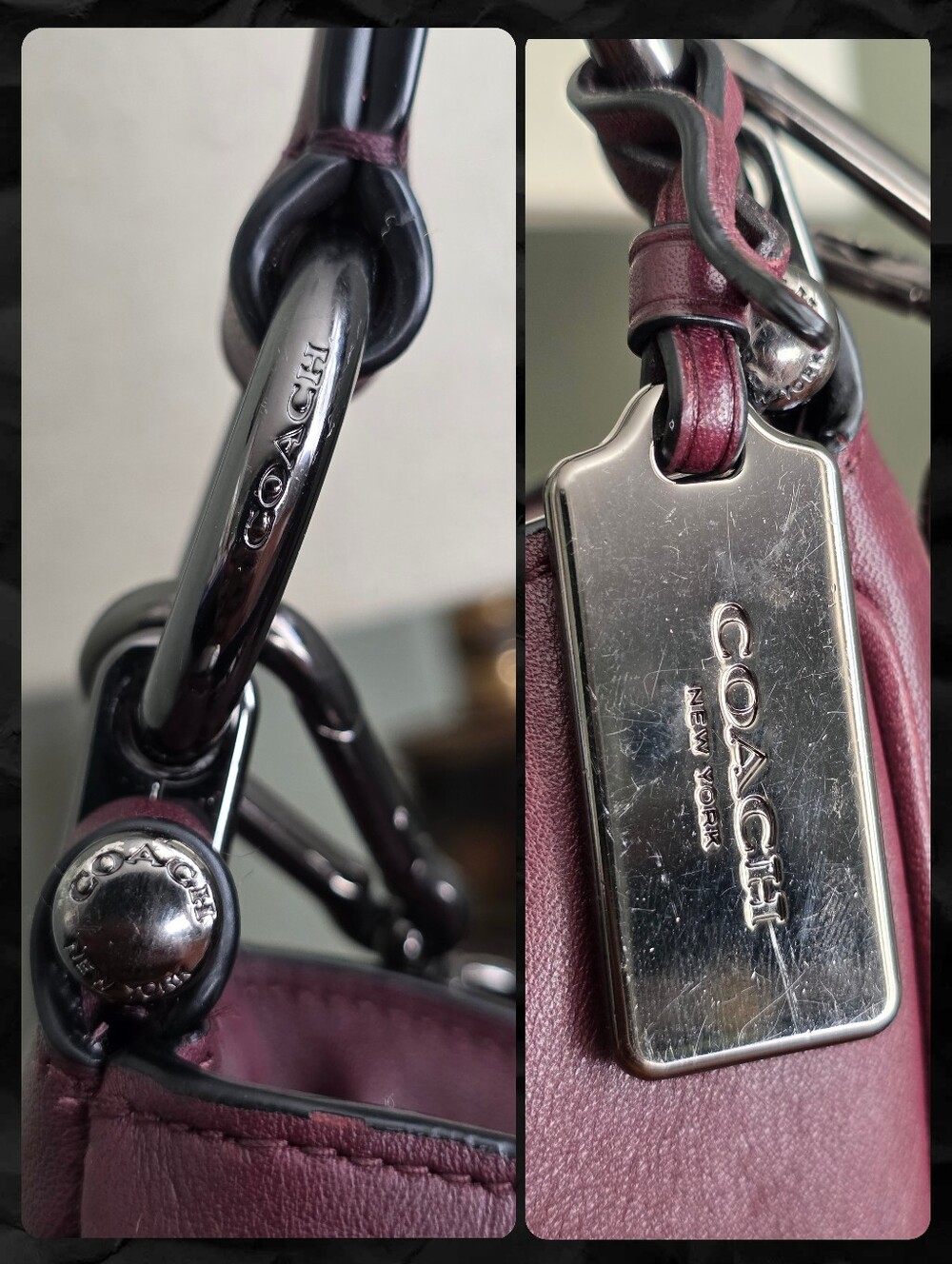Coach 21025E Mae Hobo Oxblood Leather Shoulder Crossbody Bag - Picture 7 of 16